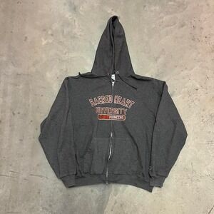 Y2K‎ Grey Sacred Heart University Champion Full zip up Hoodie size Large